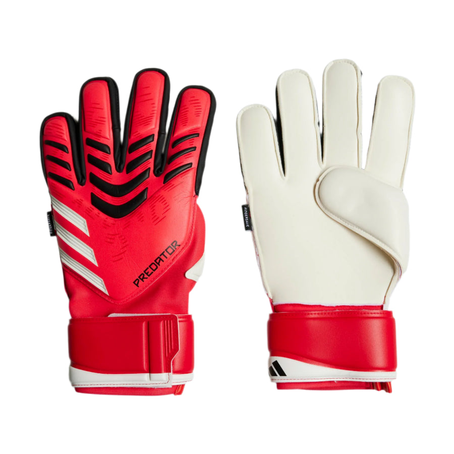 adidas Predator Match Fingersave GK Glove - Pure Ruby/Lucid Red/Black Gloves - Third Coast Soccer