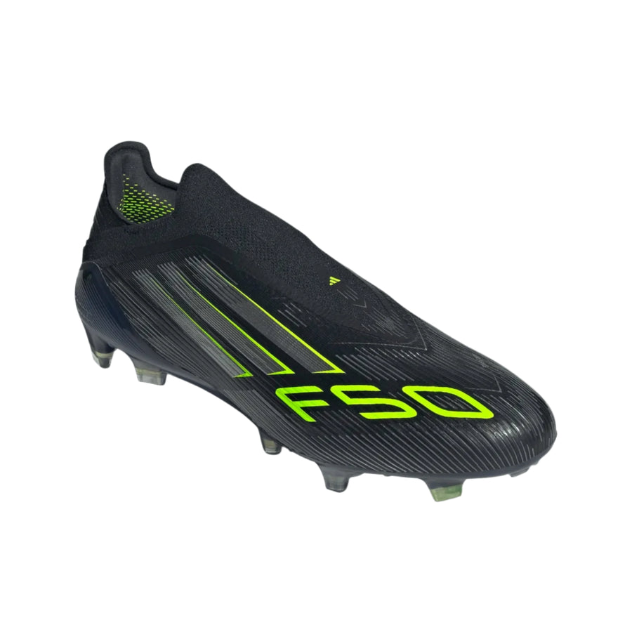 adidas F50 Elite Laceless FG - Black/Iron Metallic/Lucid Lemon Men's Footwear - Third Coast Soccer