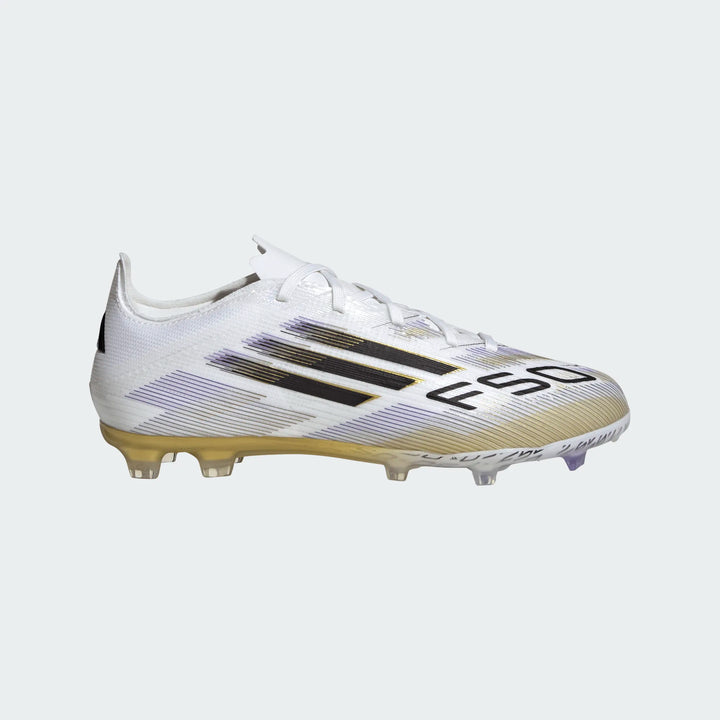 adidas F50 Elite FG J - White/Black/Gold Youth Footwear - Third Coast Soccer