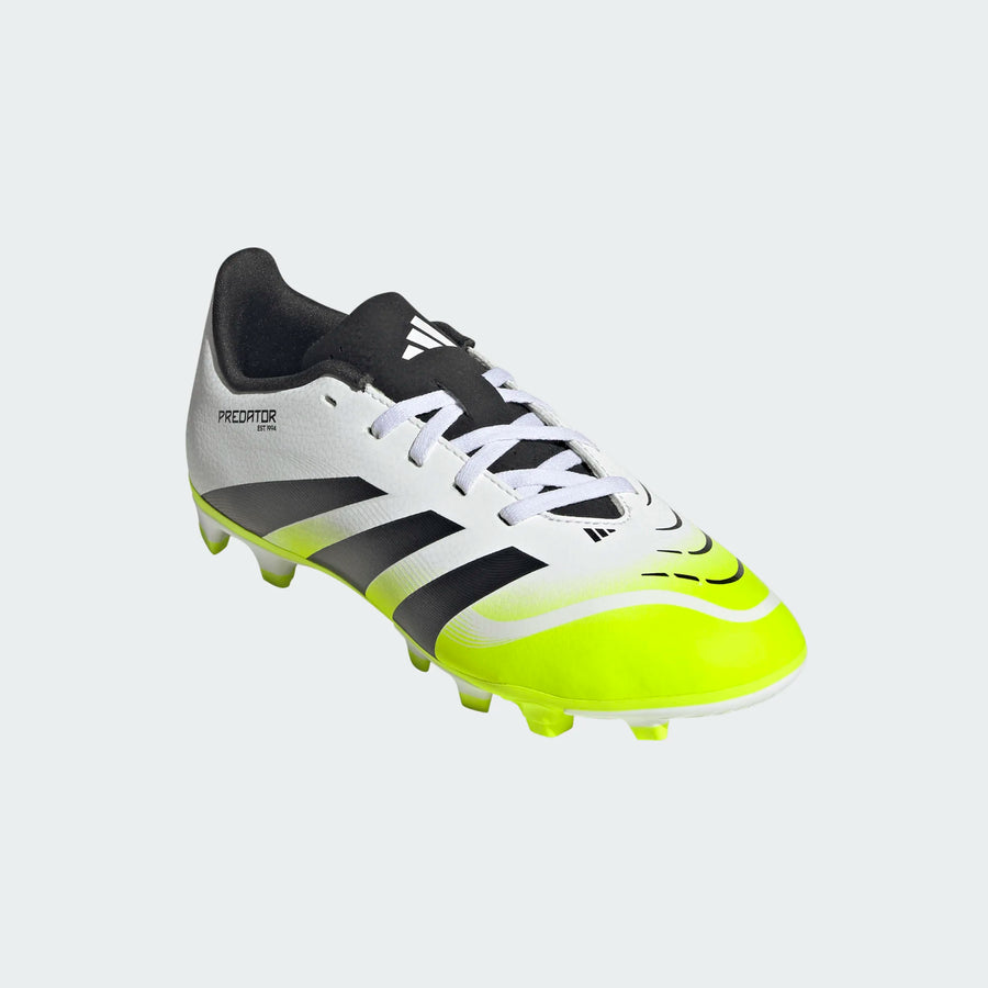 adidas Youth Predator Club FG/MG - White/Black/Lucid Lemon Youth Footwear - Third Coast Soccer
