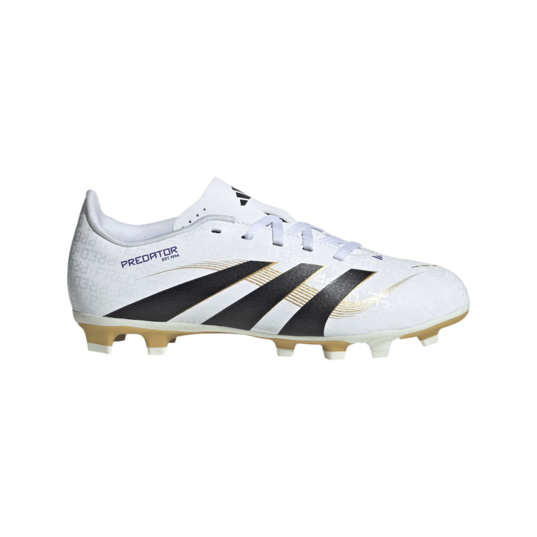 adidas Youth Predator Club FG/MG - White/Black/Gold Youth Footwear - Third Coast Soccer