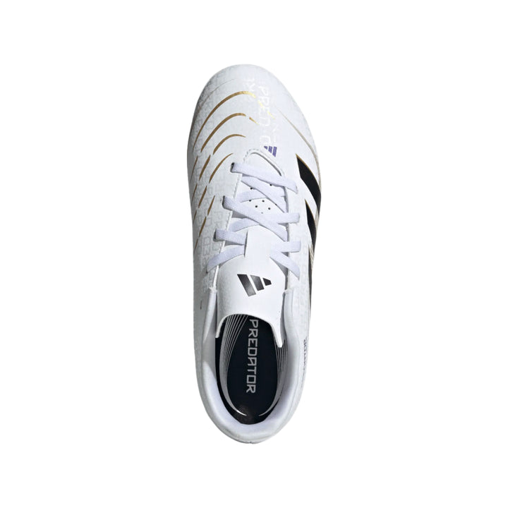 adidas Youth Predator Club FG/MG - White/Black/Gold Youth Footwear - Third Coast Soccer