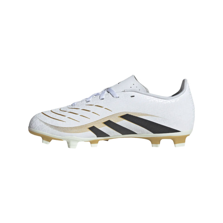 adidas Youth Predator Club FG/MG - White/Black/Gold Youth Footwear - Third Coast Soccer