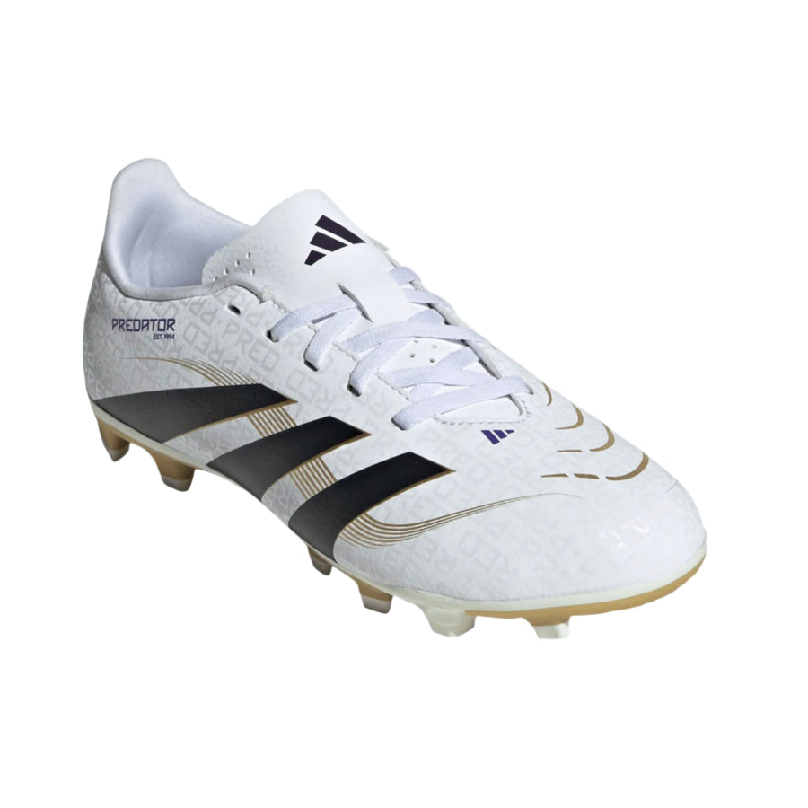 adidas Youth Predator Club FG/MG - White/Black/Gold Youth Footwear - Third Coast Soccer