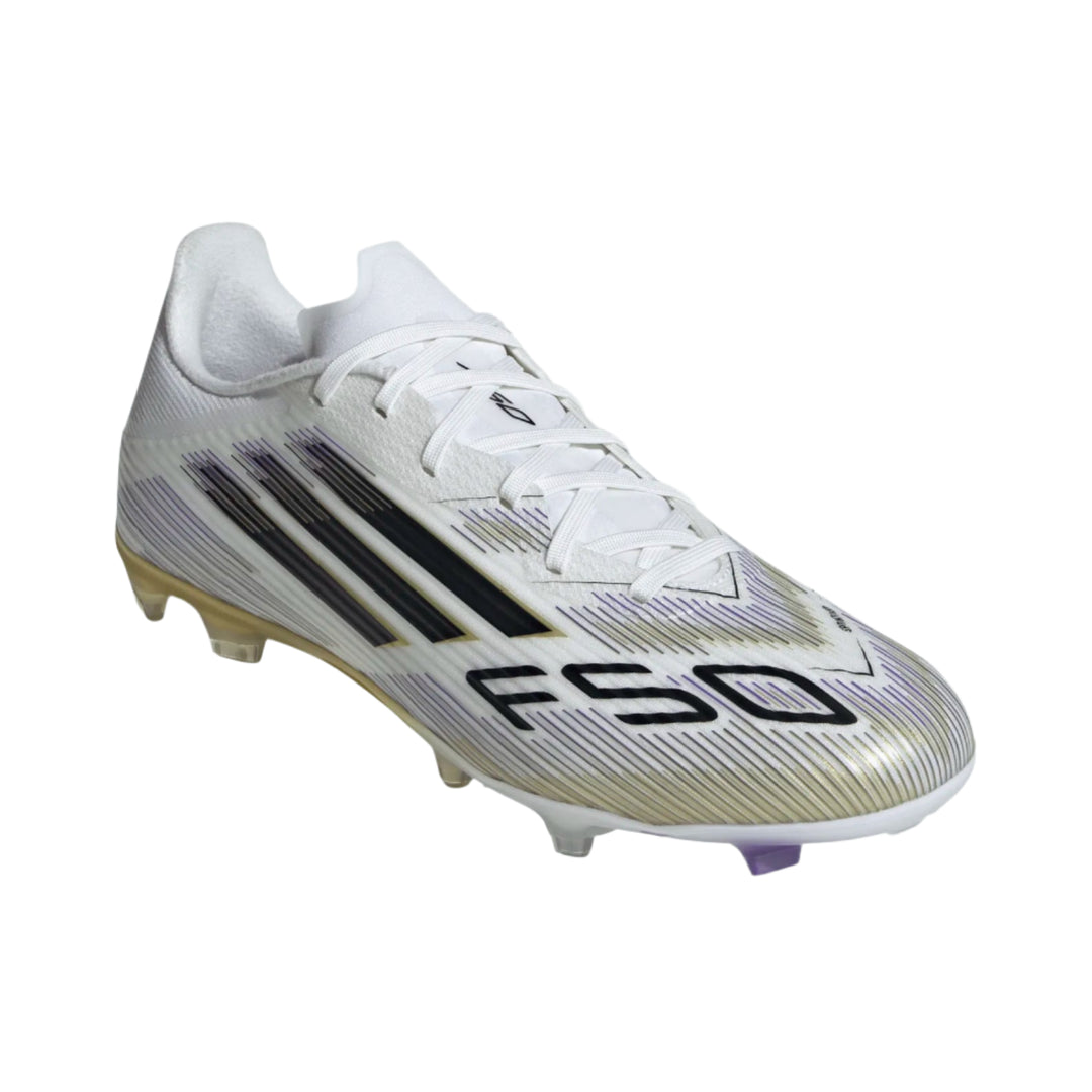 adidas F50 League FG/MG - White/Black/Gold Men's Footwear - Third Coast Soccer
