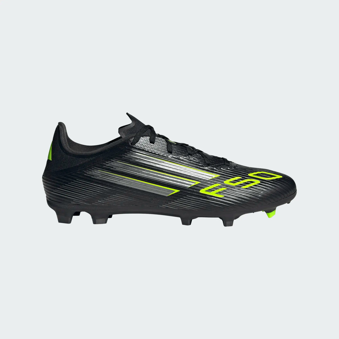 adidas F50 League FG/MG - Black/Iron Metallic/Lucid Lemon Men's Footwear - Third Coast Soccer