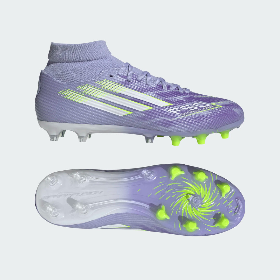 adidas Women's F50 Sparkfusion League FG - Violet/Lucid Lemon Women's Footwear - Third Coast Soccer