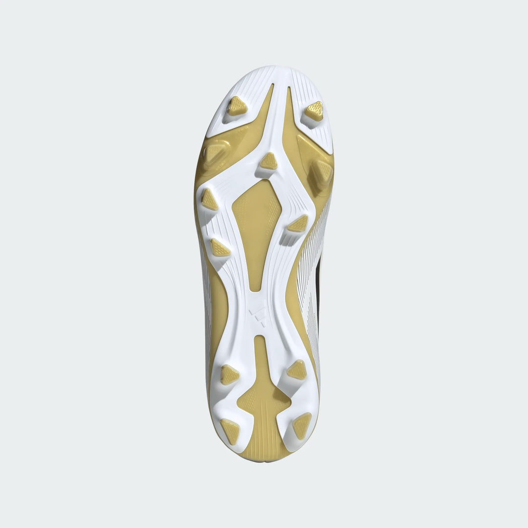 adidas Youth F50 Club FG - White/Black/Gold Youth Footwear - Third Coast Soccer