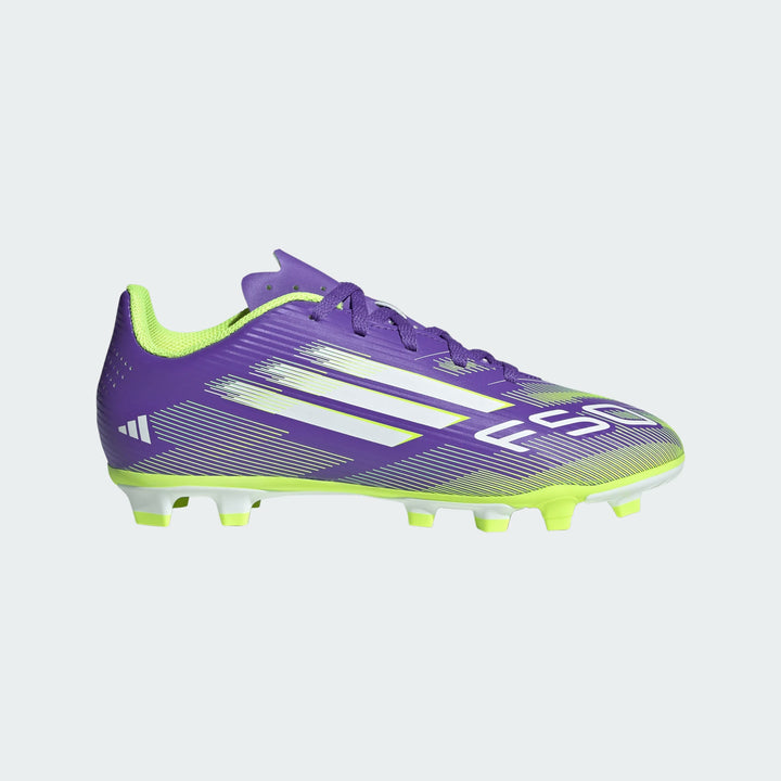 adidas Youth F50 Club FG/MG - Purple/Feather White/Lucid Lemon Youth Footwear - Third Coast Soccer