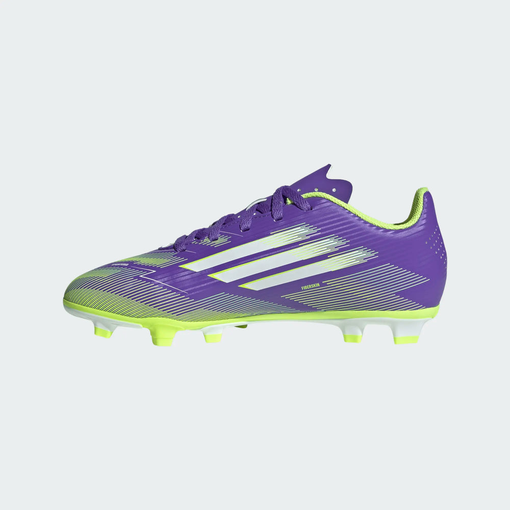 adidas Youth F50 Club FG/MG - Purple/Feather White/Lucid Lemon Youth Footwear - Third Coast Soccer