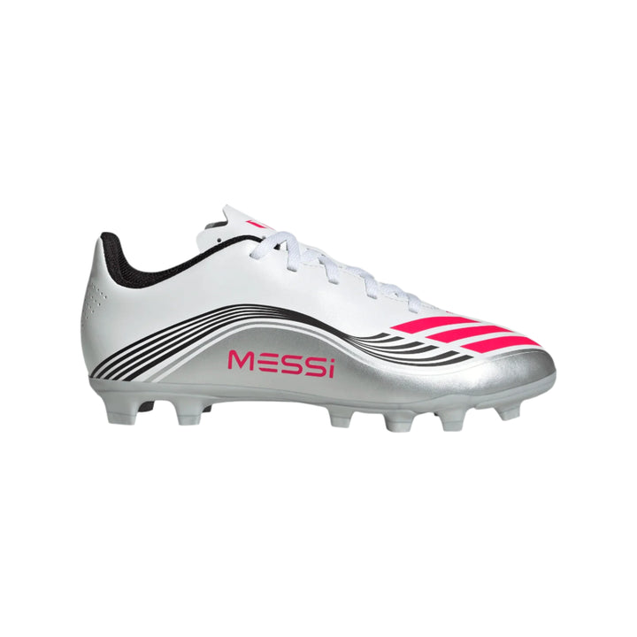 adidas Youth F50 Messi Club FG - White/Red/Silver Youth Footwear - Third Coast Soccer