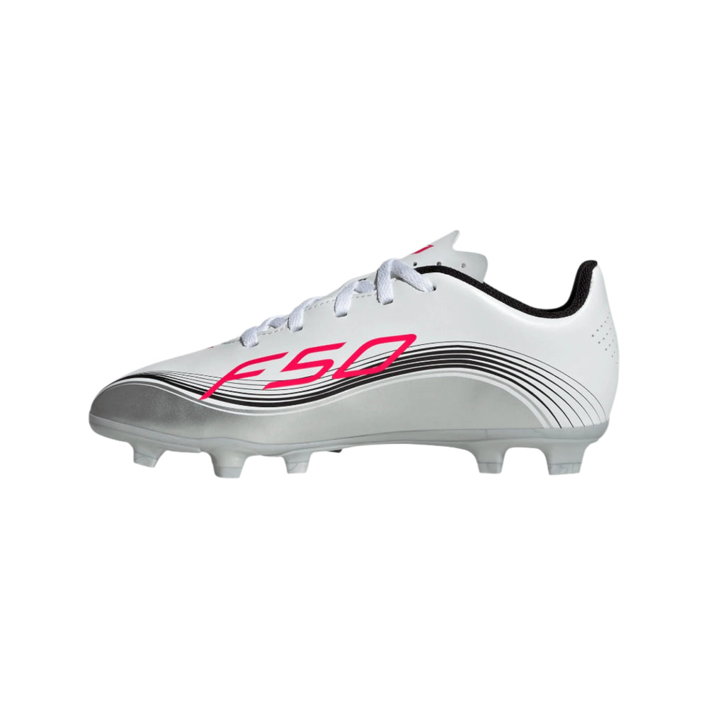 adidas Youth F50 Messi Club FG - White/Red/Silver Youth Footwear - Third Coast Soccer
