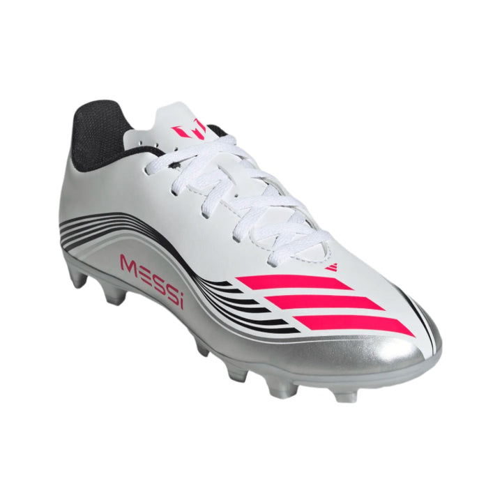 adidas Youth F50 Messi Club FG - White/Red/Silver Youth Footwear - Third Coast Soccer