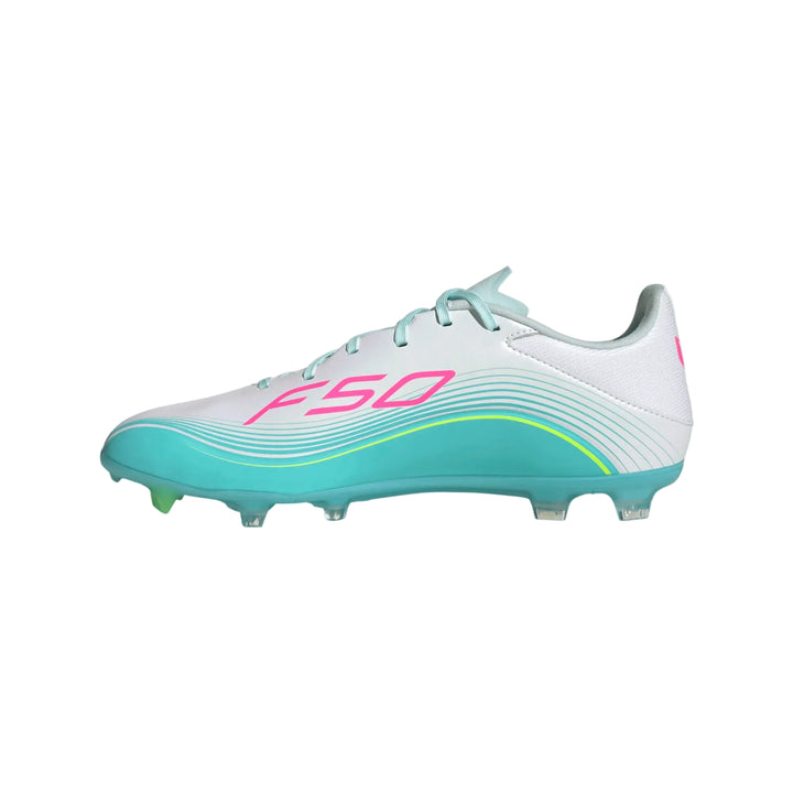 adidas F50 Messi League FG - White/Pink/Aqua Men's Footwear - Third Coast Soccer