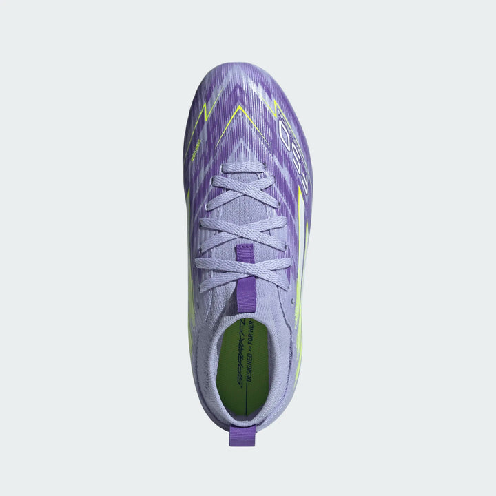 adidas Youth F50 Sparkfusion League FG - Violet/Lucid Lemon Youth Footwear - Third Coast Soccer