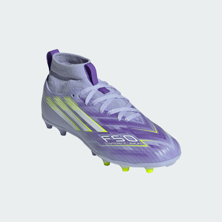 adidas Youth F50 Sparkfusion League FG - Violet/Lucid Lemon Youth Footwear - Third Coast Soccer
