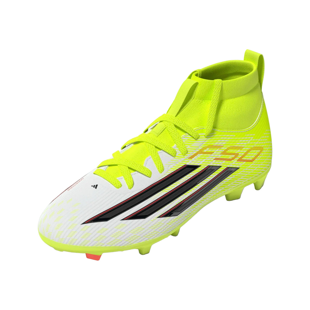 adidas Youth F50 League MID FG - Solar Yellow/Black/Red Youth Footwear Solar Yellow/Core Black/Lucid Red Youth 1 - Third Coast Soccer