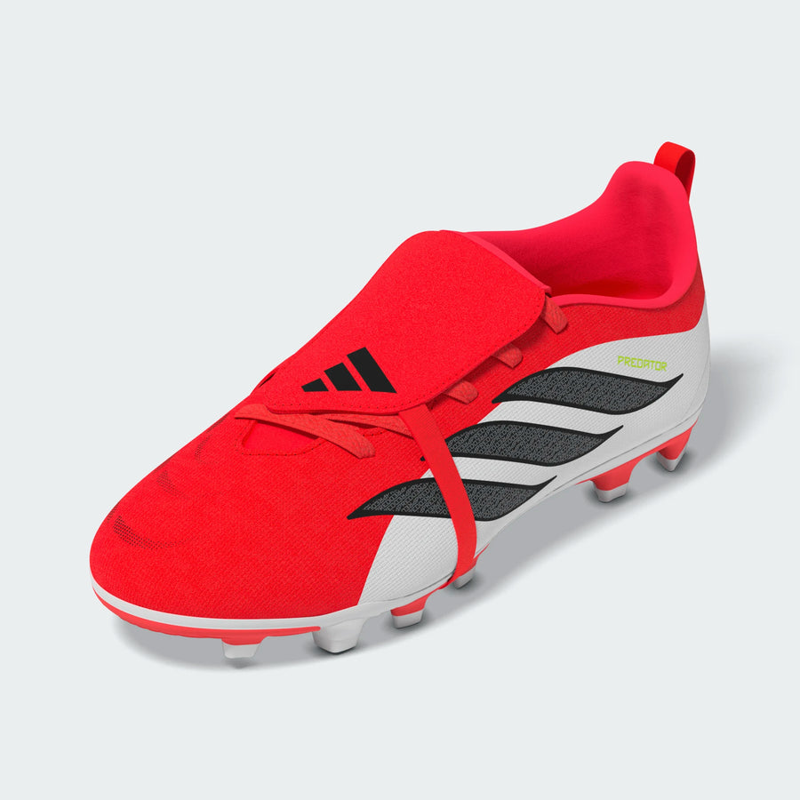 adidas Youth Predator Club FT Elastic FG/MG - Red/Black/White Youth Footwear Lucid Red/White/Black Youth 1 - Third Coast Soccer
