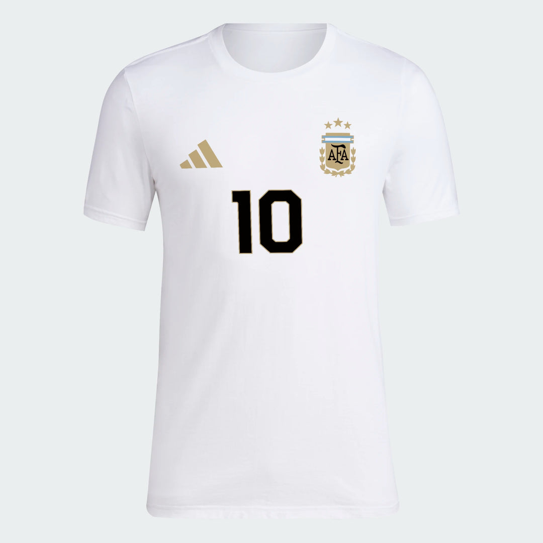 adidas Argentina Messi Tee - White International Replica   - Third Coast Soccer