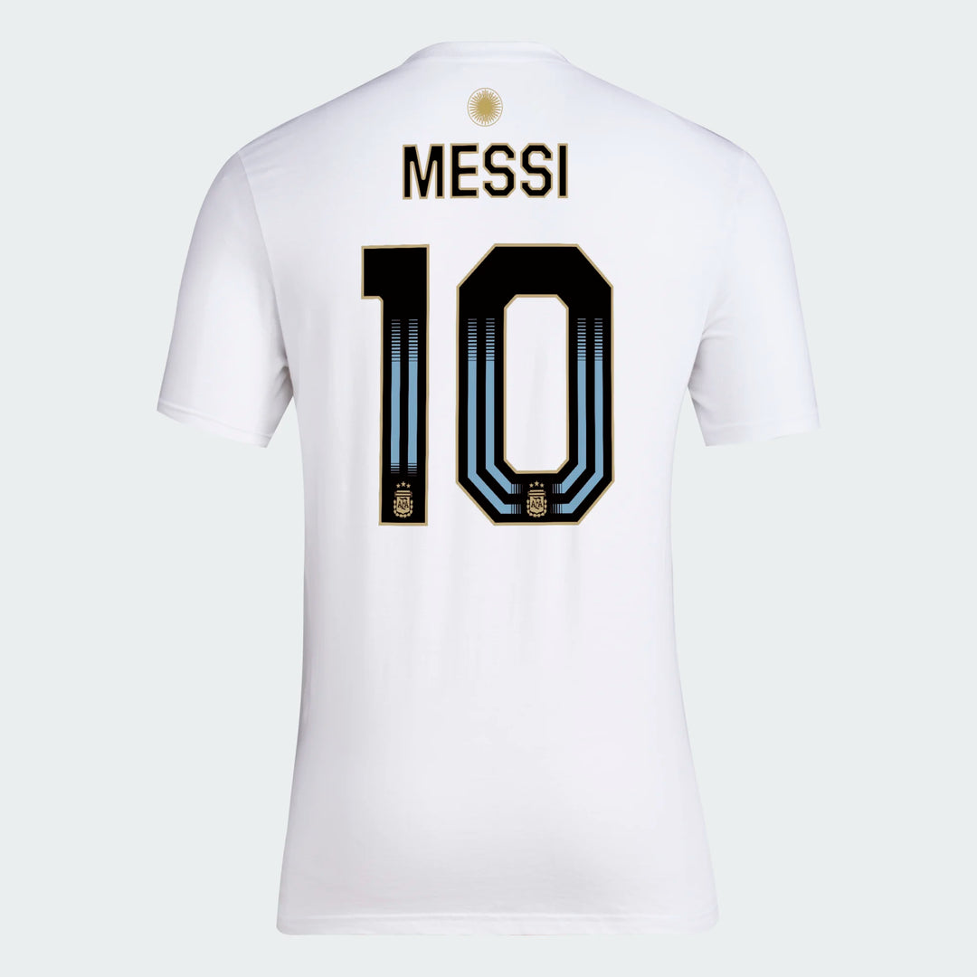 adidas Argentina Messi Tee - White International Replica   - Third Coast Soccer