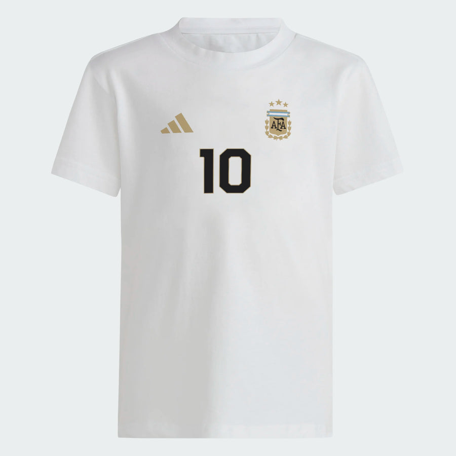 adidas Youth Argentina Messi Tee - White International Replica   - Third Coast Soccer