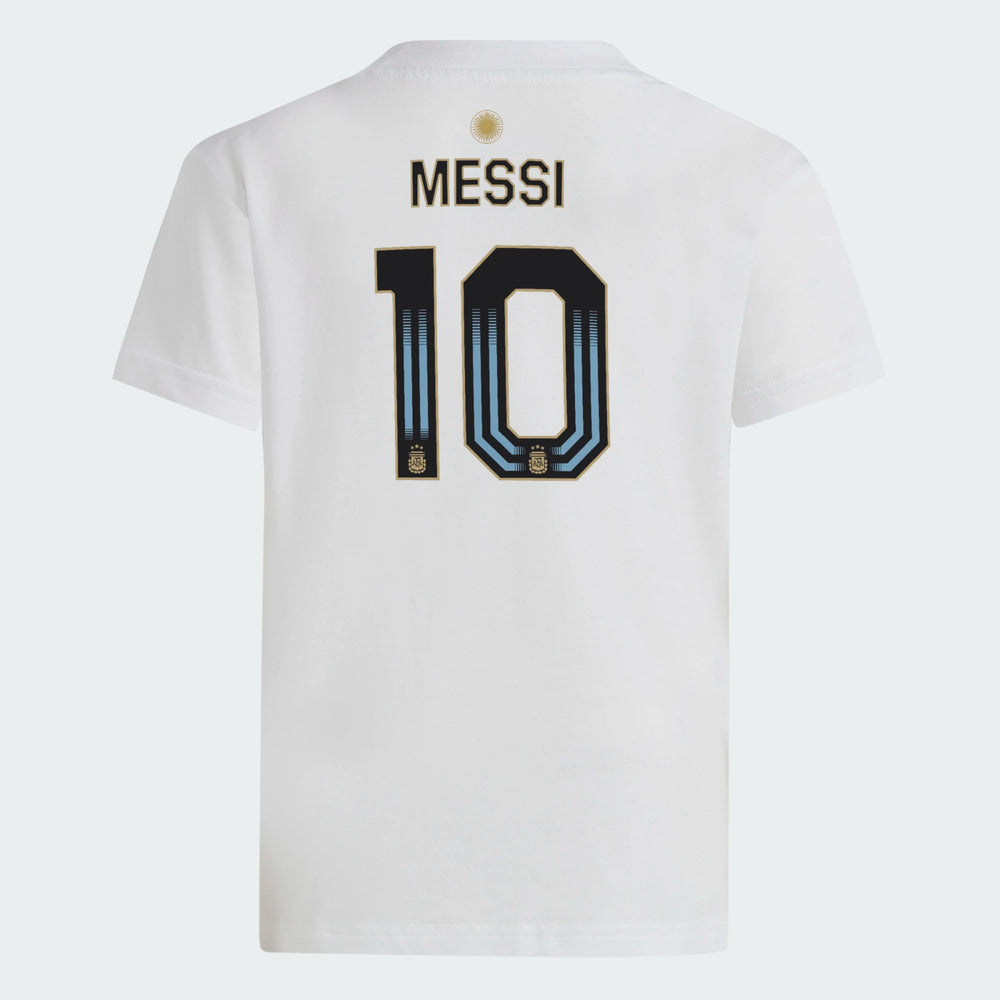 adidas Youth Argentina Messi Tee - White International Replica   - Third Coast Soccer