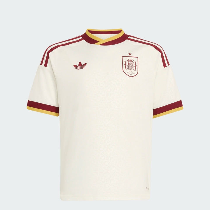 adidas RFEF Spain Away Jersey 2026 International Replica Off White/Better Scarlet Mens Small - Third Coast Soccer