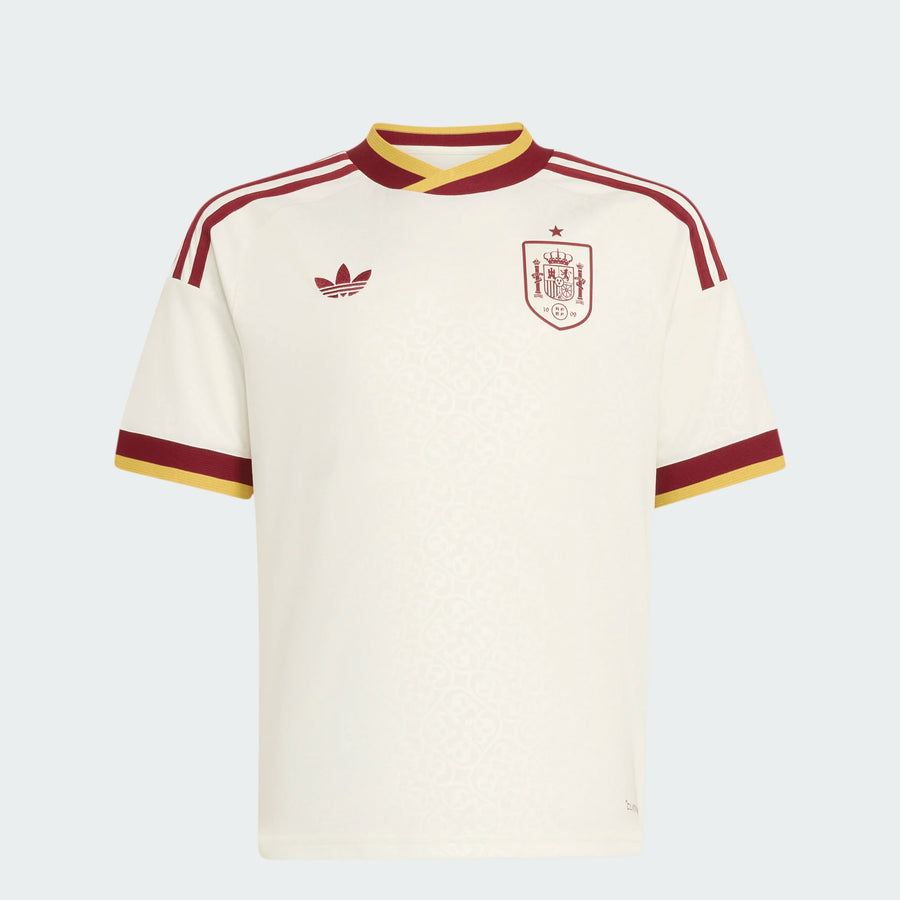 adidas RFEF Spain Away Jersey 2026 International Replica Off White/Better Scarlet Mens Small - Third Coast Soccer