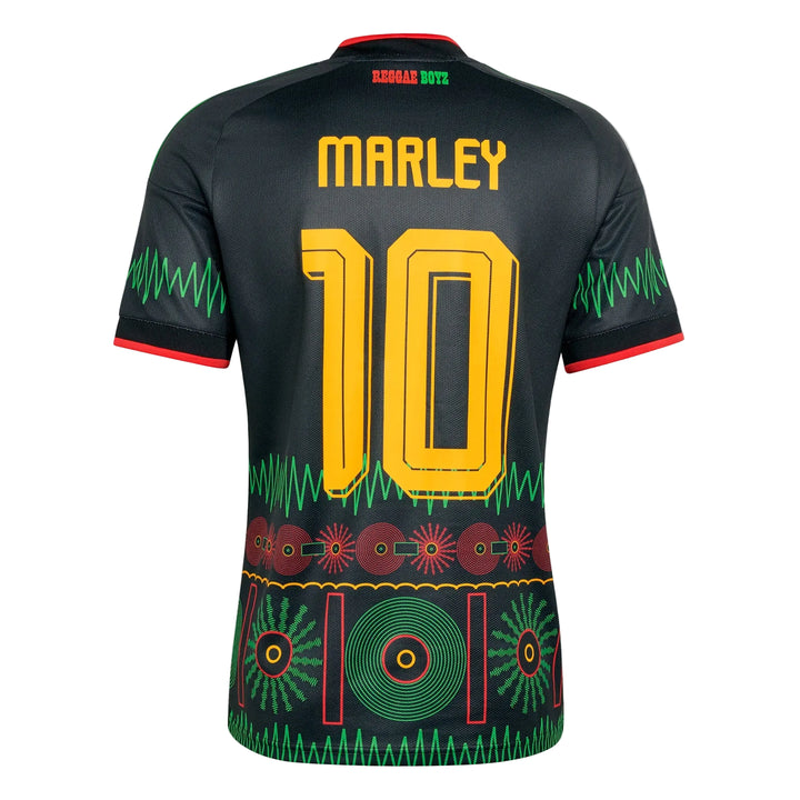 adidas JFF Jamaica Marley 10 Away Jersey 2026 International Replica Black Mens Small - Third Coast Soccer