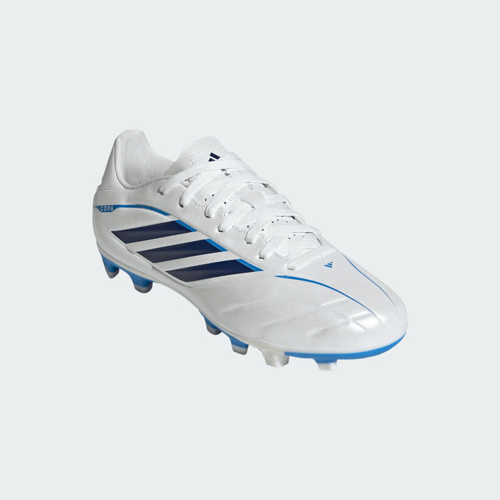 adidas Copa Pure IV Club FG/MG Jr - White/Metallic/Blue Youth Footwear - Third Coast Soccer