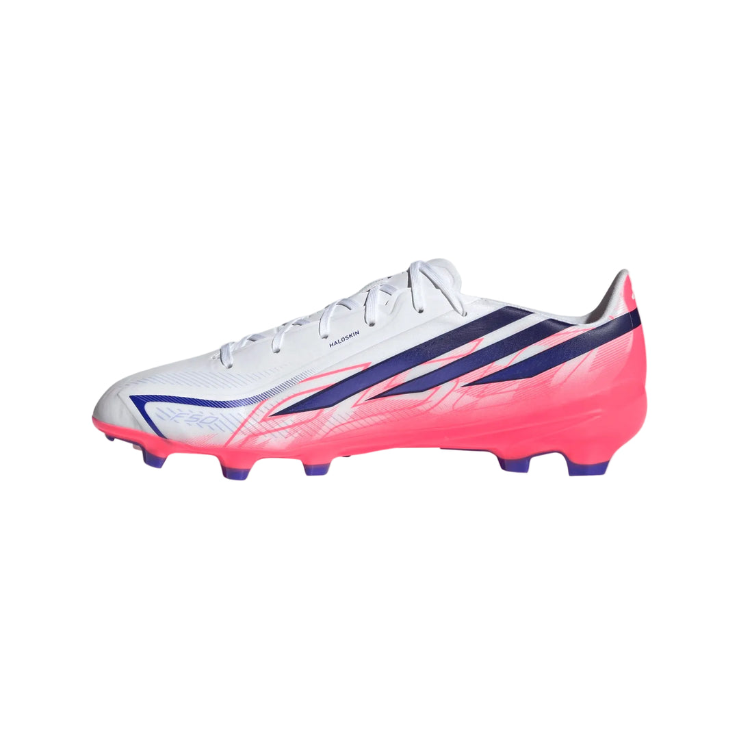 adidas F50 Hyperfast League FG - White/Solar Turbo/Blue