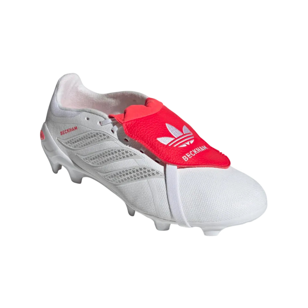 adidas Predator League Beckham FT FG - White/Silver/Red Men's Footwear Feather White/Lucid Red/Silver Metallic Mens 6.5 - Third Coast Soccer