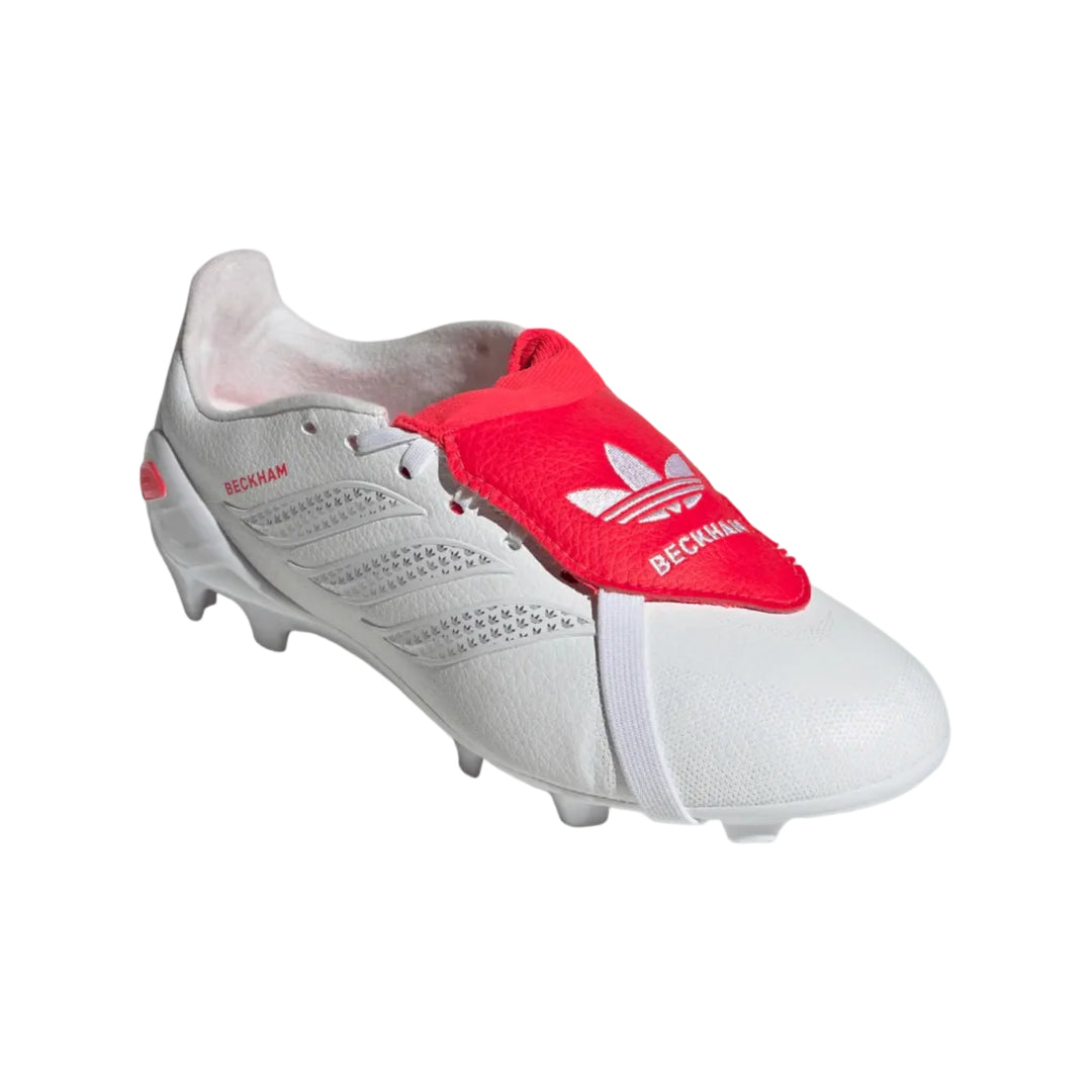 adidas Youth Predator League Beckham FT FG - White/Silver/Red Youth Footwear Feather White/Lucid Red/Silver Metallic Youth 3 - Third Coast Soccer