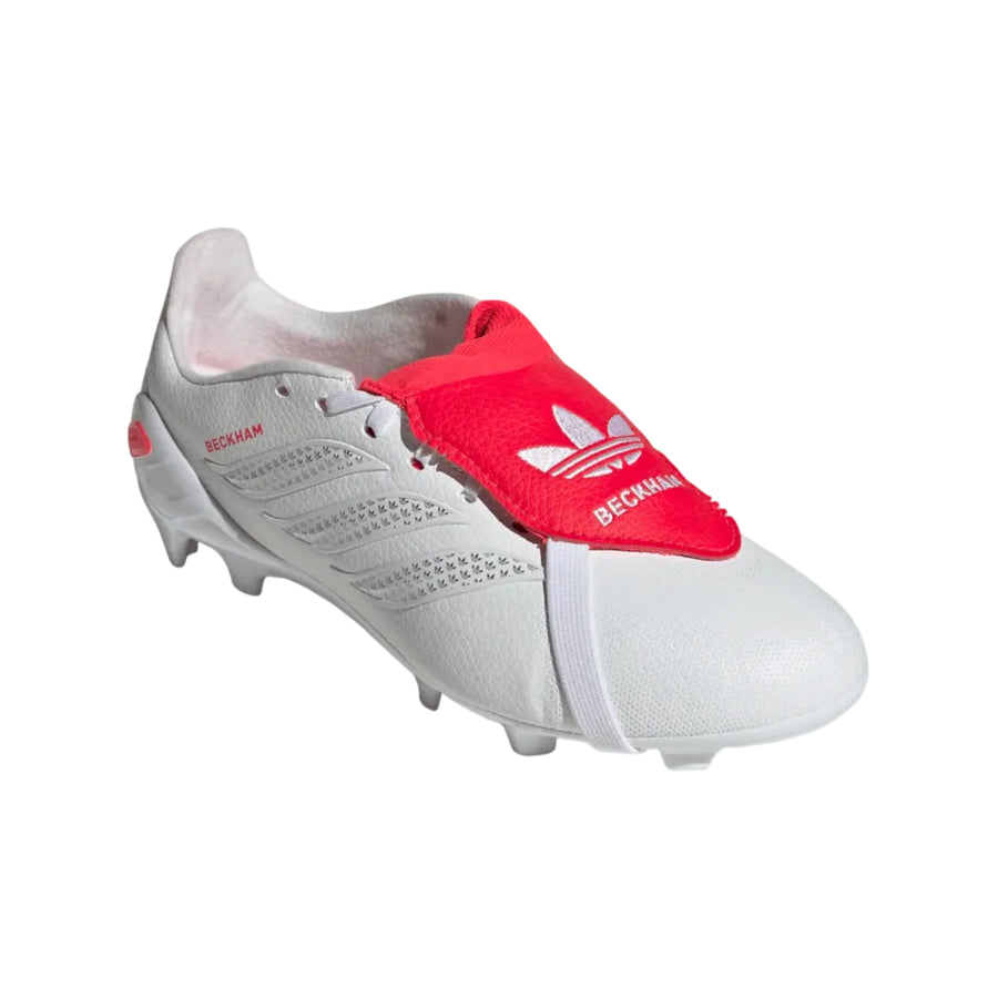 adidas Youth Predator League Beckham FT FG - White/Silver/Red Youth Footwear Feather White/Lucid Red/Silver Metallic Youth 3 - Third Coast Soccer