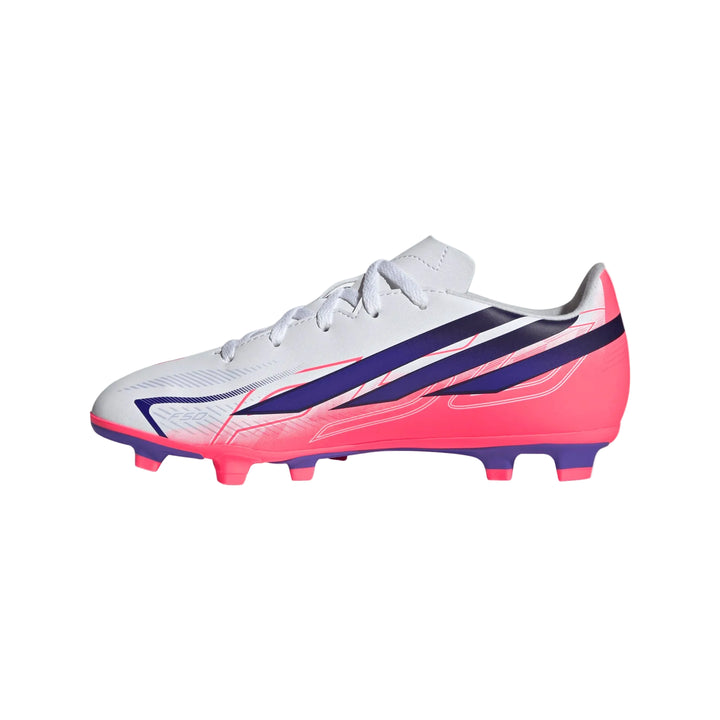 adidas Youth F50 Hyperfast Club FG - White/Solar Purple/Solar Turbo