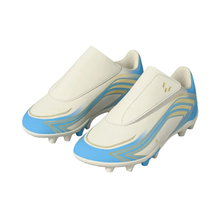 adidas F50 Messi Club Velcro FG/MG - Ivory Youth Footwear - Third Coast Soccer