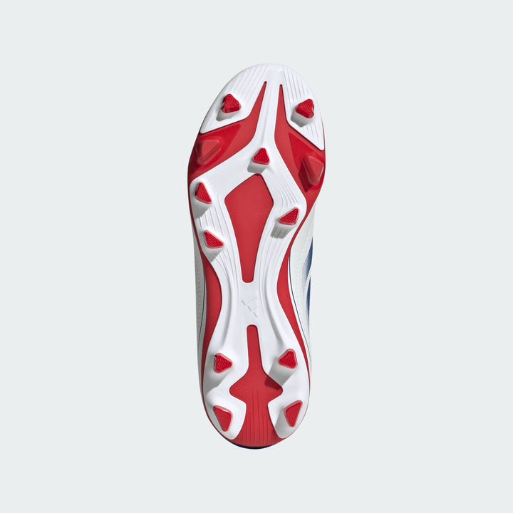 adidas Youth Goletto IX Laceless FG - White/Royal/Scarlet Youth Footwear - Third Coast Soccer