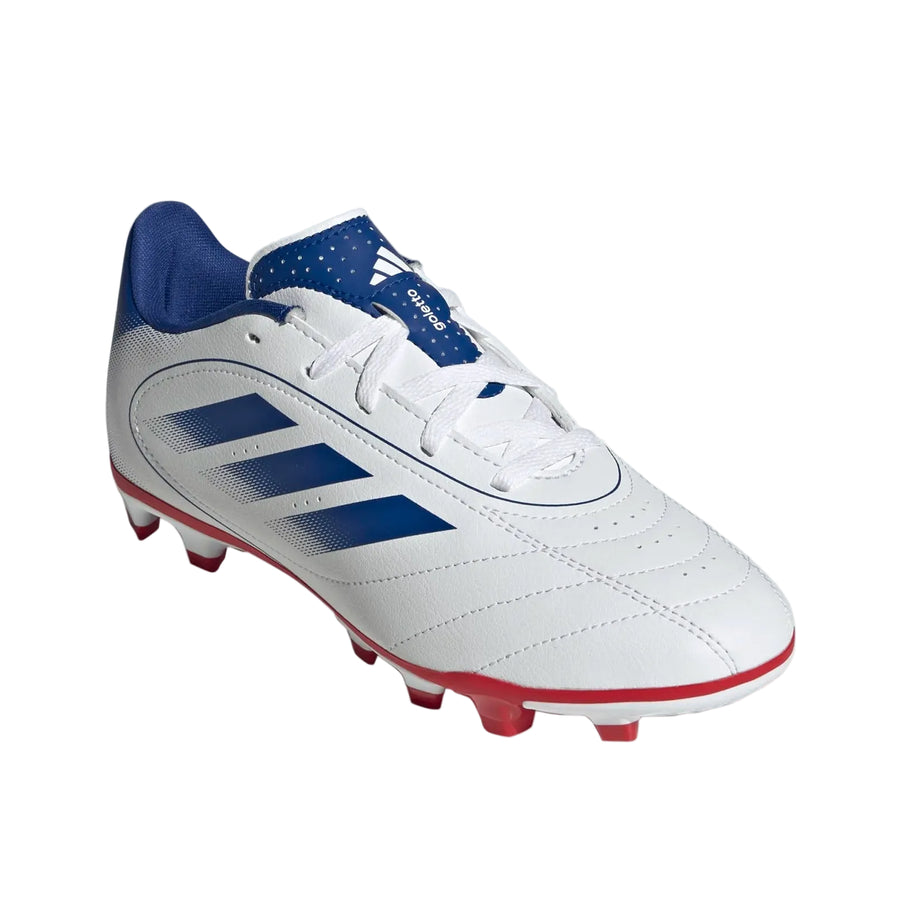 adidas Youth Goletto IX FG - White/Royal/Scarlet Youth Footwear Feather White/Royal Blue/Better Scarlet Youth 8 - Third Coast Soccer