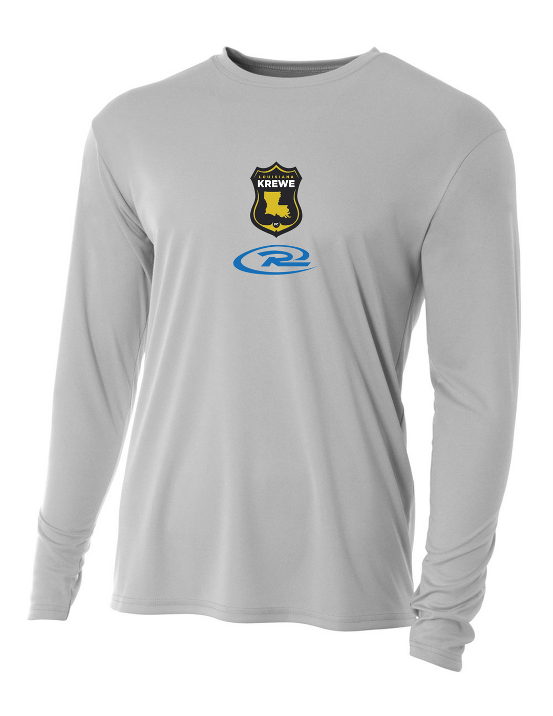 A4 LA Krewe-Rush Long-Sleeve Shirt FC - Black, Silver Or White LA Krewe Rush Spiritwear Silver Mens Small - Third Coast Soccer