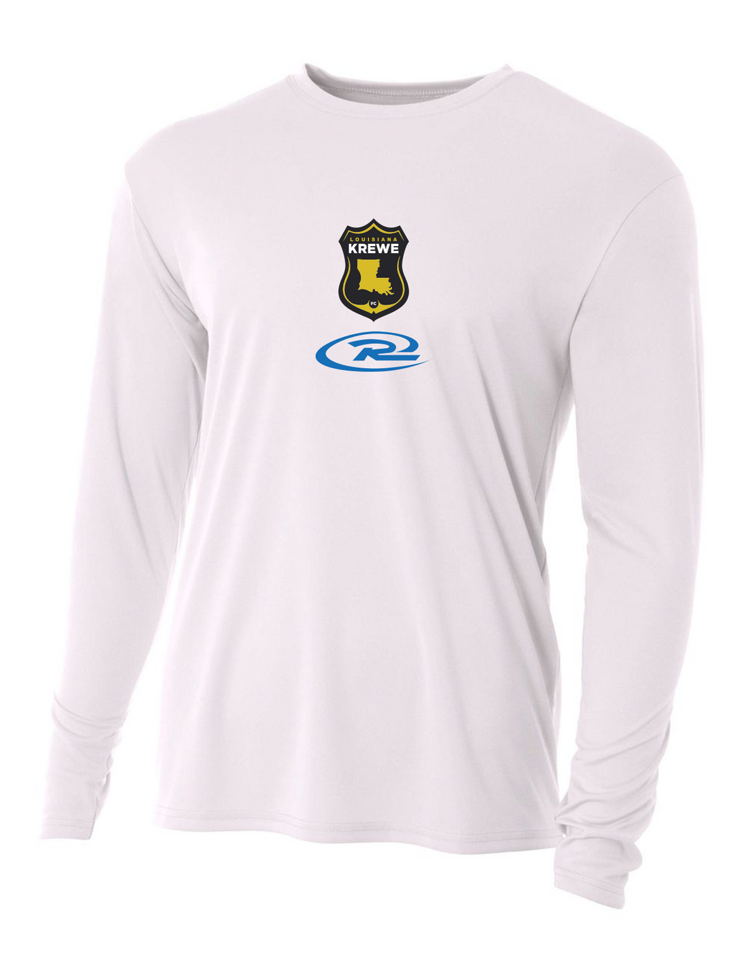 A4 LA Krewe-Rush Long-Sleeve Shirt FC - Black, Silver Or White LA Krewe Rush Spiritwear White Mens Small - Third Coast Soccer