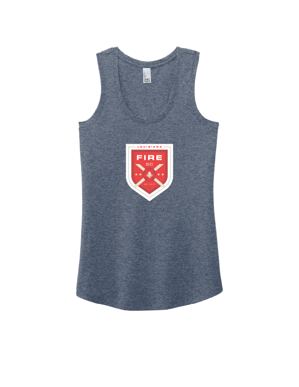 Louisiana Fire Women's Shield Racerback Tank Louisiana Fire Spiritwear Navy Frost Womens Small - Third Coast Soccer