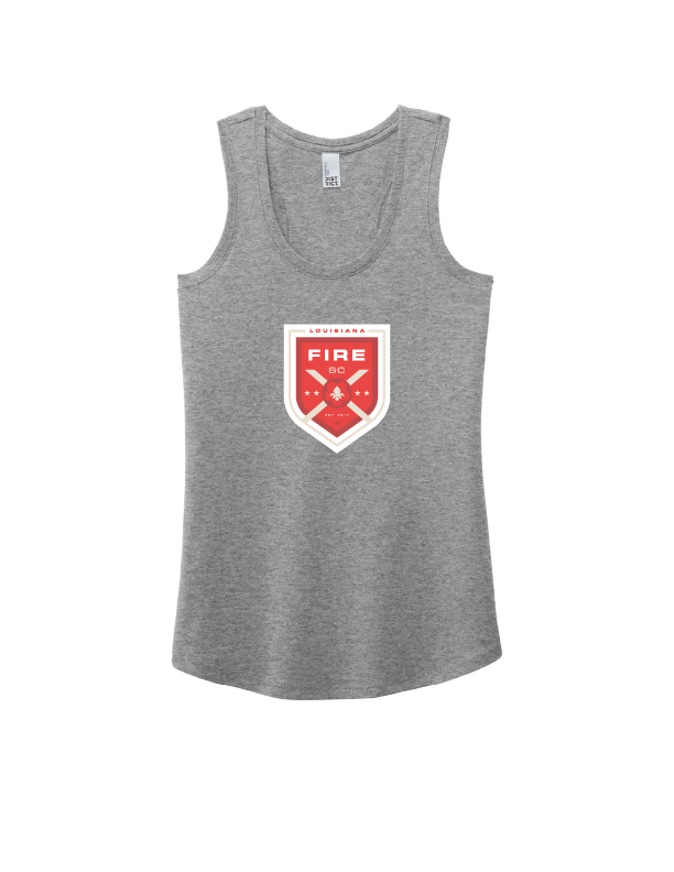 Louisiana Fire Women's Shield Racerback Tank Louisiana Fire Spiritwear Grey Frost Womens Small - Third Coast Soccer