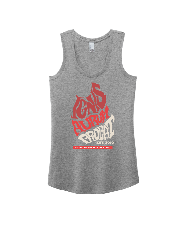 Louisiana Fire Women's Latin Racerback Tank Louisiana Fire Spiritwear Grey Frost Womens Small - Third Coast Soccer