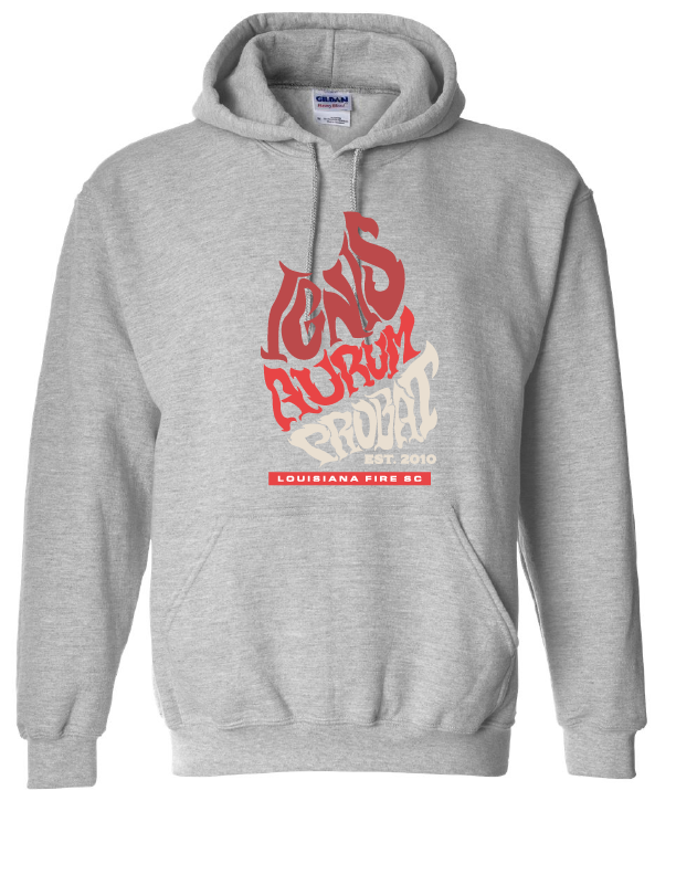 Louisiana Fire Latin Hooded Sweatshirt Louisiana Fire SC Spiritwear Sport Grey Youth Small - Third Coast Soccer