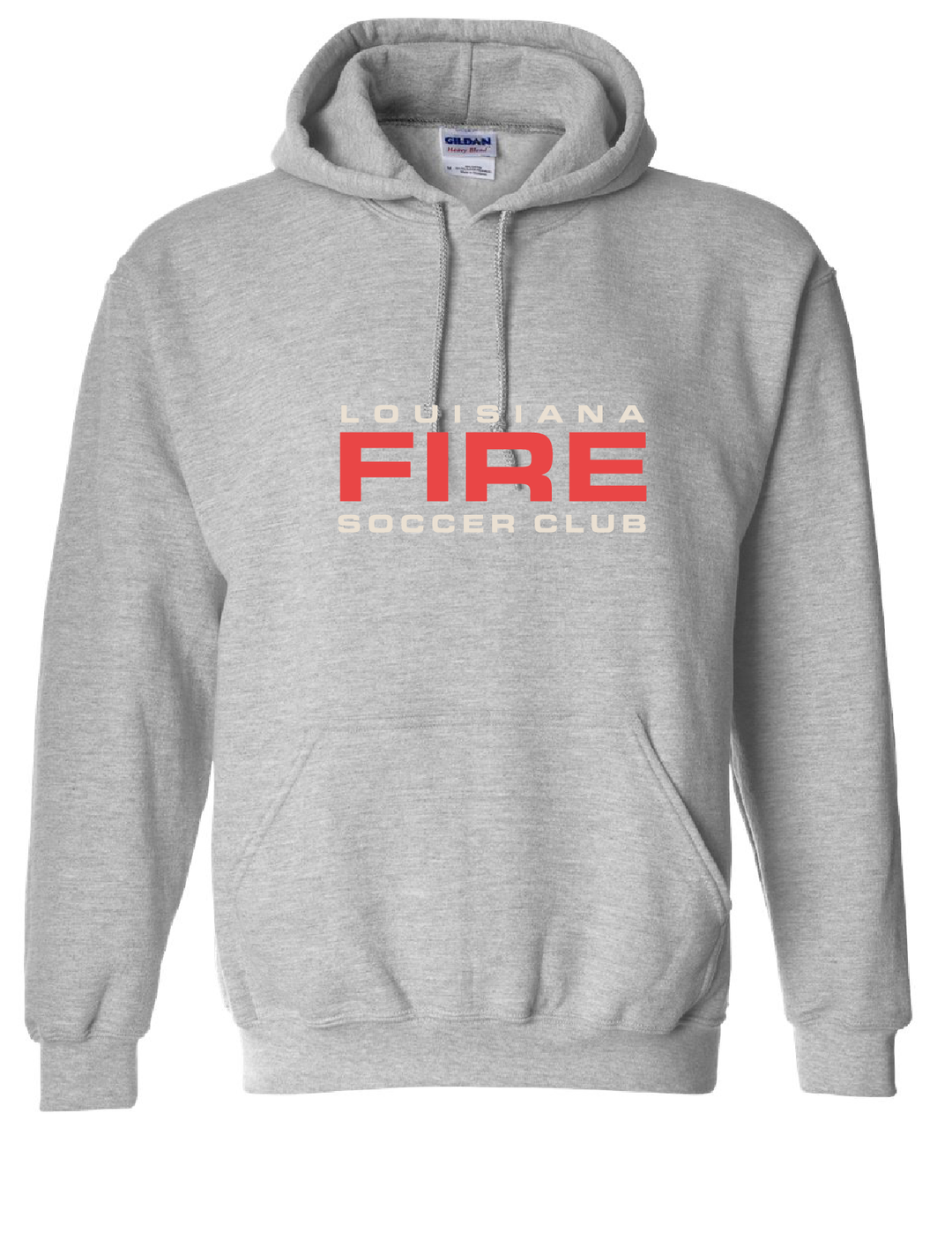 Louisiana Fire Wordmark Hooded Sweatshirt Louisiana Fire SC Spiritwear Sport Grey Youth Small - Third Coast Soccer