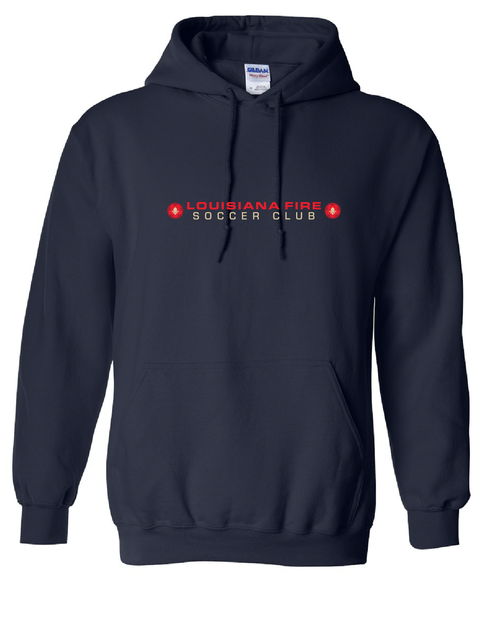 Louisiana Fire Stack Hooded Sweatshirt Louisiana Fire SC Spiritwear Navy Youth Small - Third Coast Soccer