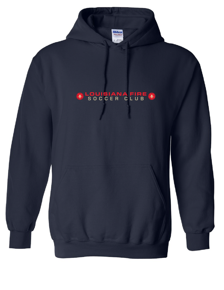 Louisiana Fire Stack Hooded Sweatshirt Louisiana Fire SC Spiritwear Navy Youth Small - Third Coast Soccer