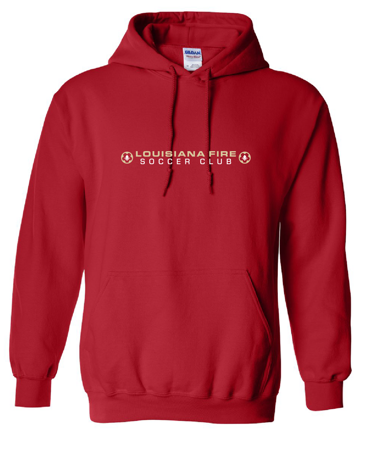 Louisiana Fire Stack Hooded Sweatshirt Louisiana Fire SC Spiritwear Red Youth Small - Third Coast Soccer