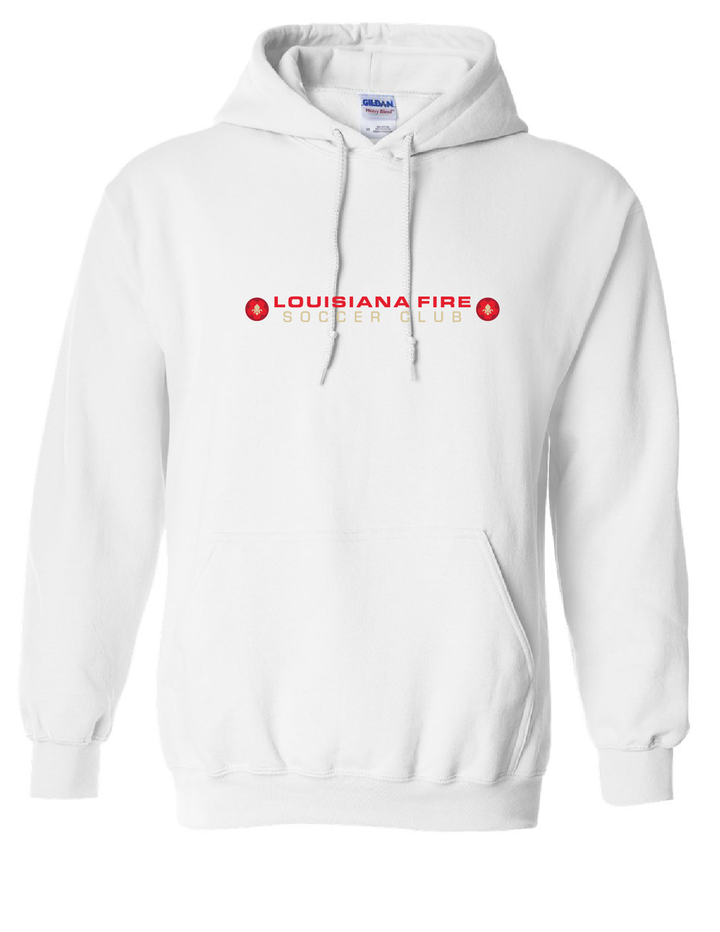 Louisiana Fire Stack Hooded Sweatshirt Louisiana Fire SC Spiritwear White Youth Small - Third Coast Soccer