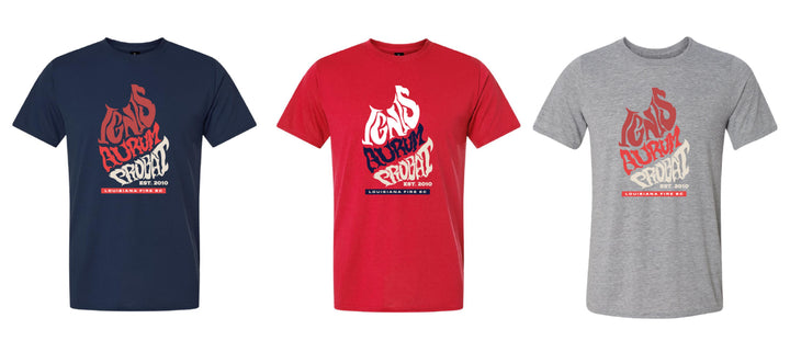 Louisiana Fire Latin Tee Louisiana Fire Spiritwear - Third Coast Soccer